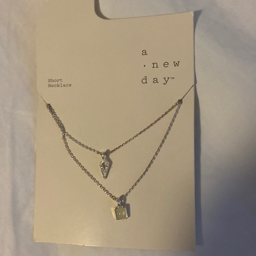 A new day silver necklace